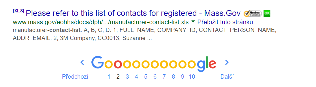 Google #Searching (3): Hledáme stovky kontaktů s telefonními čísly a e-maily google searching filetype:xls