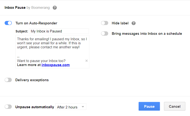 Zastavte příjem zpráv do Gmailu. Boomerang spustil novou funkci