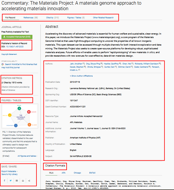 OSTI.GOV – miliony otevřených záznamů v oblasti energetiky Detail bibliografického záznamu OSTI.GOV