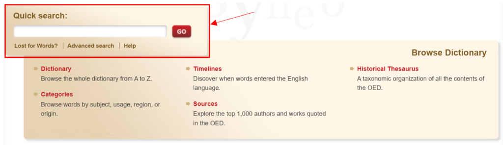 OED quick search

